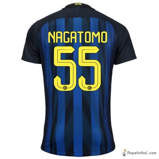 Camiseta Inter de Milán Replica Primera Ropa Nagatomo 2016/17 Marino Azul